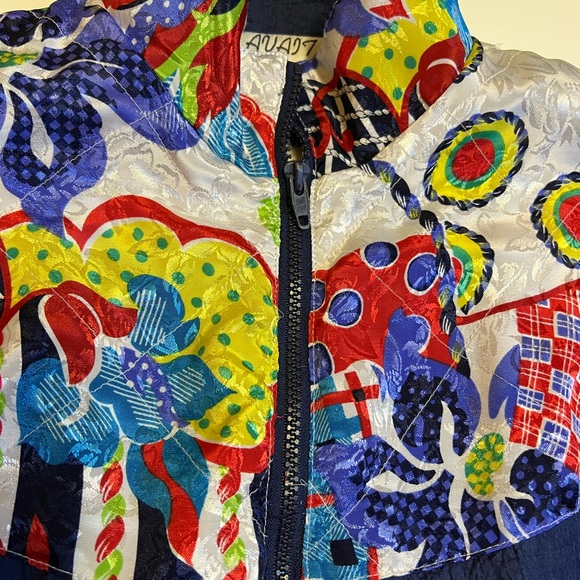 Ava Sport Women’s Windbreaker Jacket Vintage Medium Pockets Y2K Floral - Picture 6 of 8